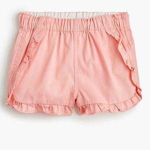 Crewcuts girls ruffle pull on chino shorts, 12, peach orange